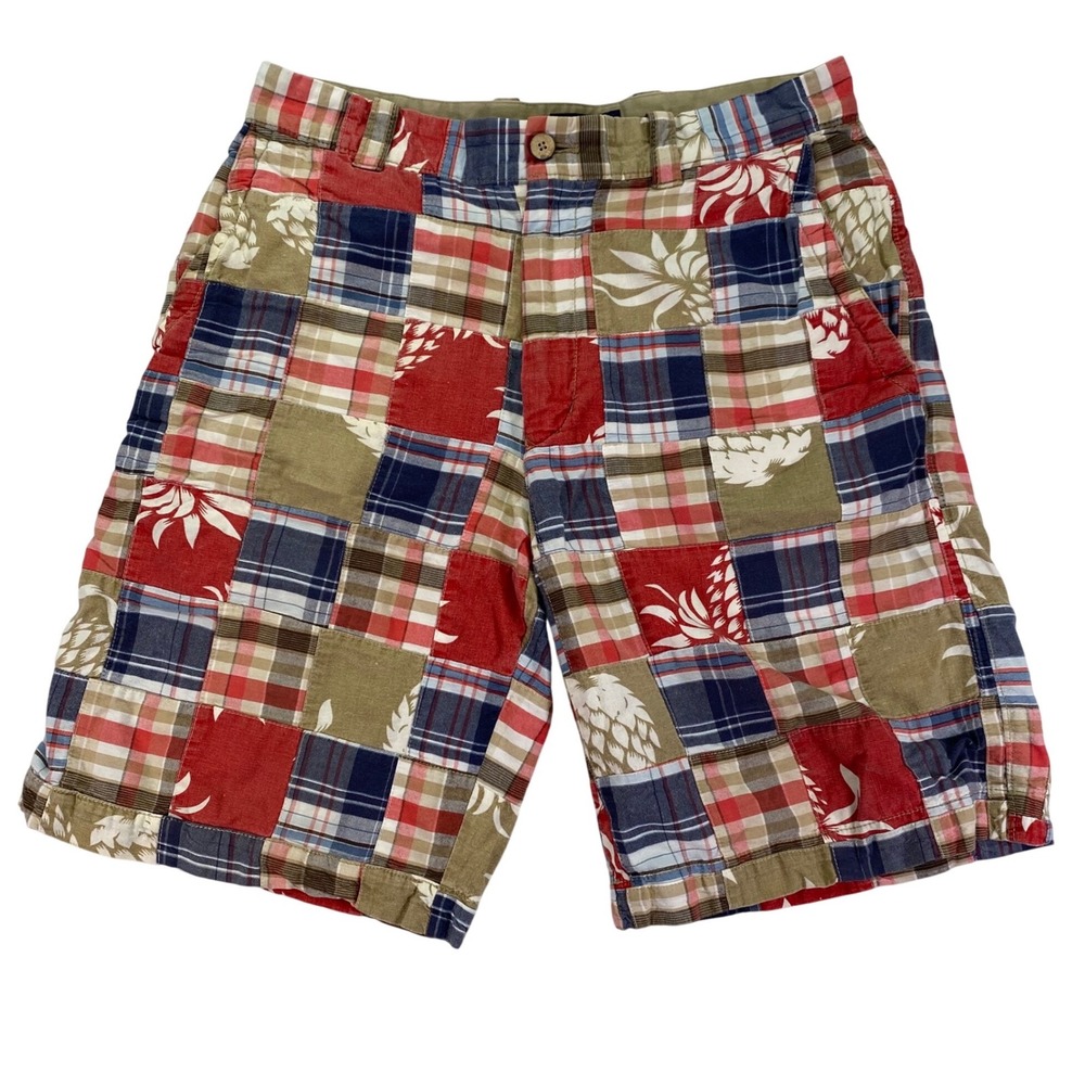 IZOD Jeans Madras Patchwork Shorts Mens 32 Multicolor Plaid Floral Tropical